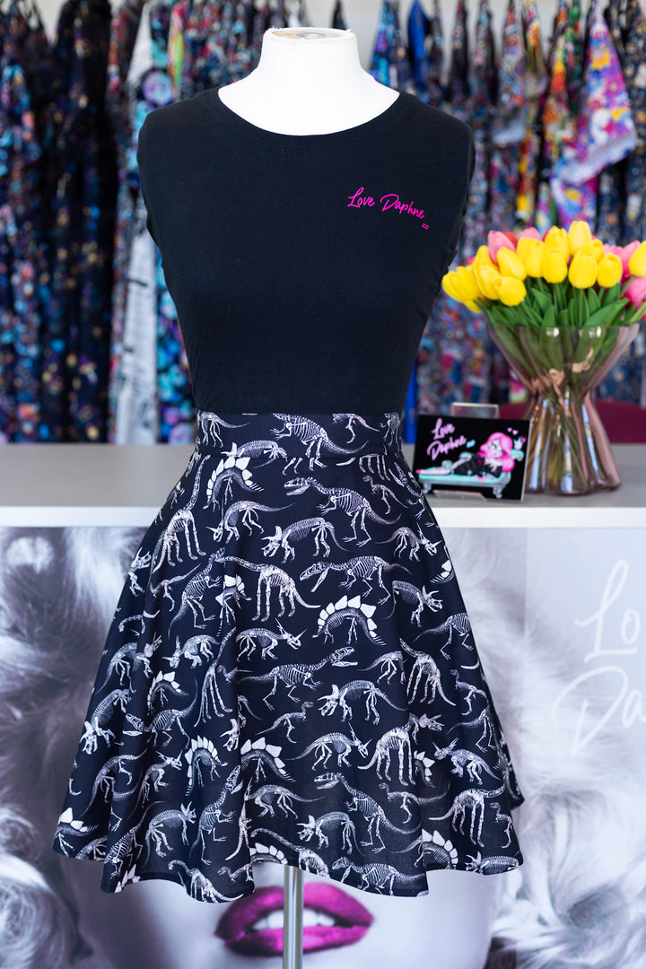 PREORDER - Dino Bones Skater Skirt - Estimated dispatch date 29th of September