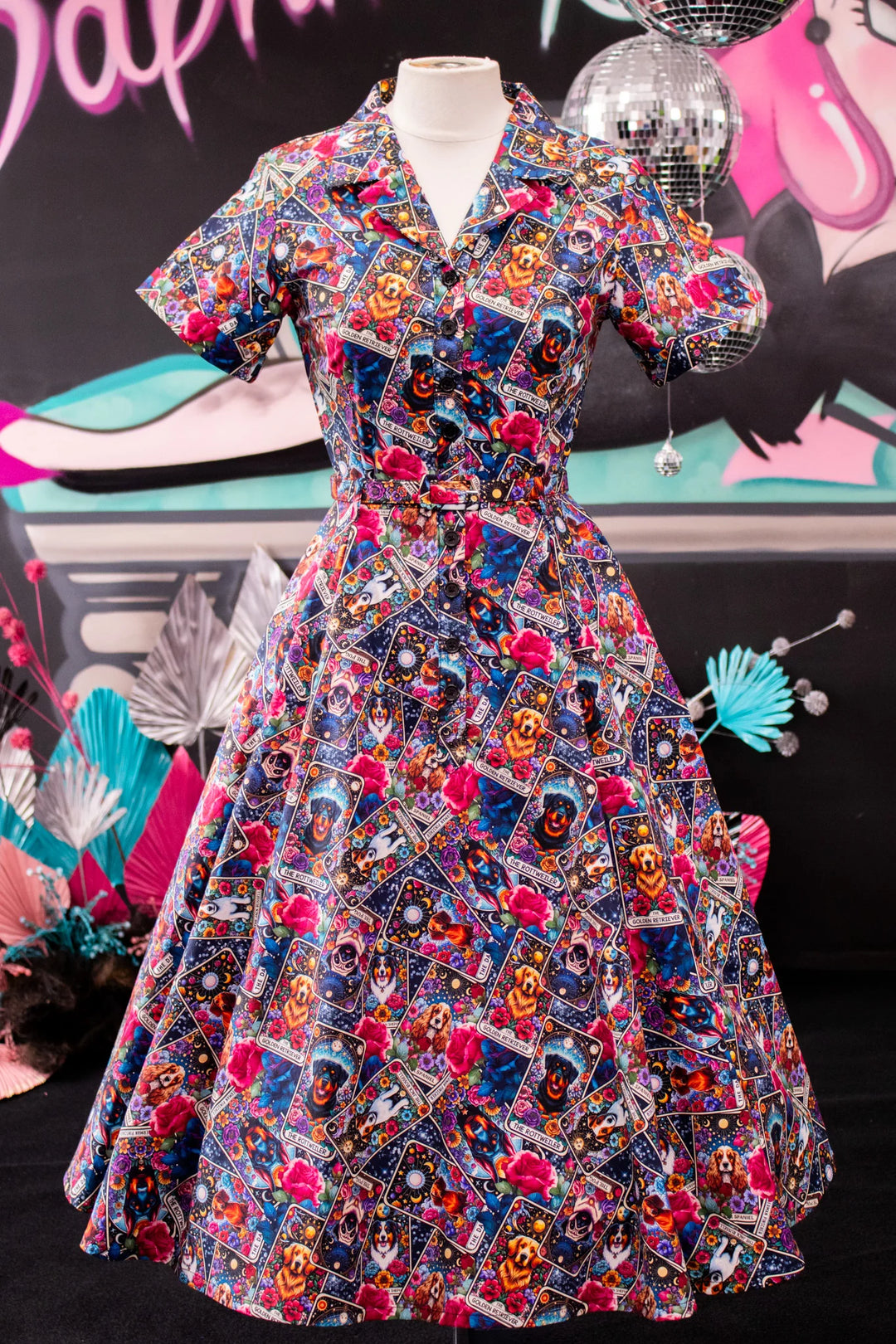 PREORDER - Peggy Swing Dress - Festive Felines - Estimated dispatch date 5th of November