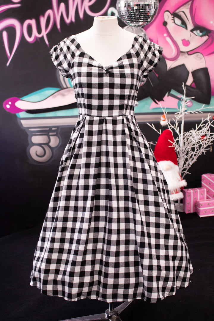PREORDER - Lily Dress in Black and White Gingham - Estimated dispatch 14th of November