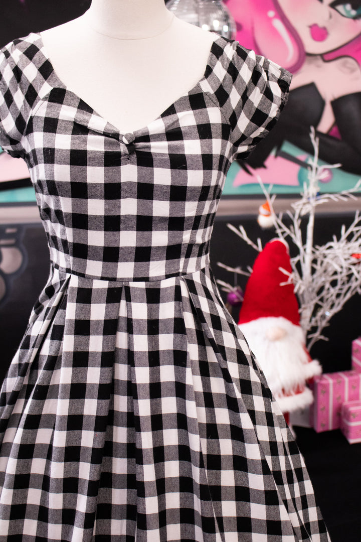PREORDER - Lily Dress in Black and White Gingham - Estimated dispatch 14th of November