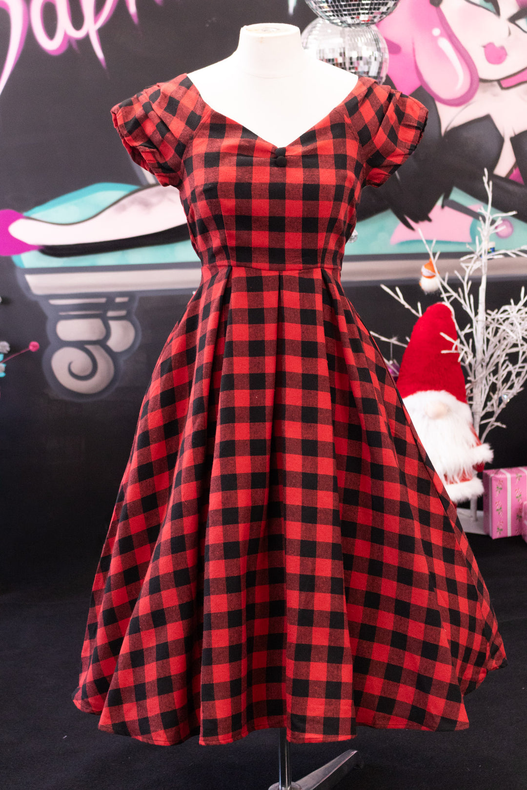 Lily Red and Black Swing Dress