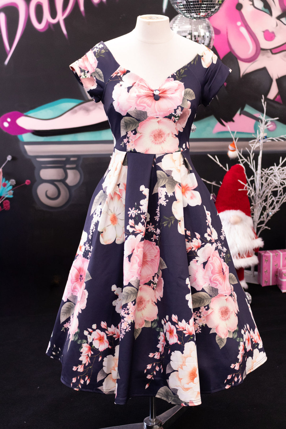 PREORDER - Lily Dress in Navy and Pink Floral - Estimated dispatch 14th of November