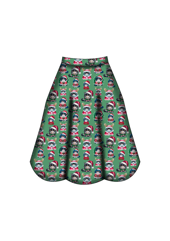 Eden Skirt - Grumpy Cats Christmas - Preorder for dispatch 28th of October