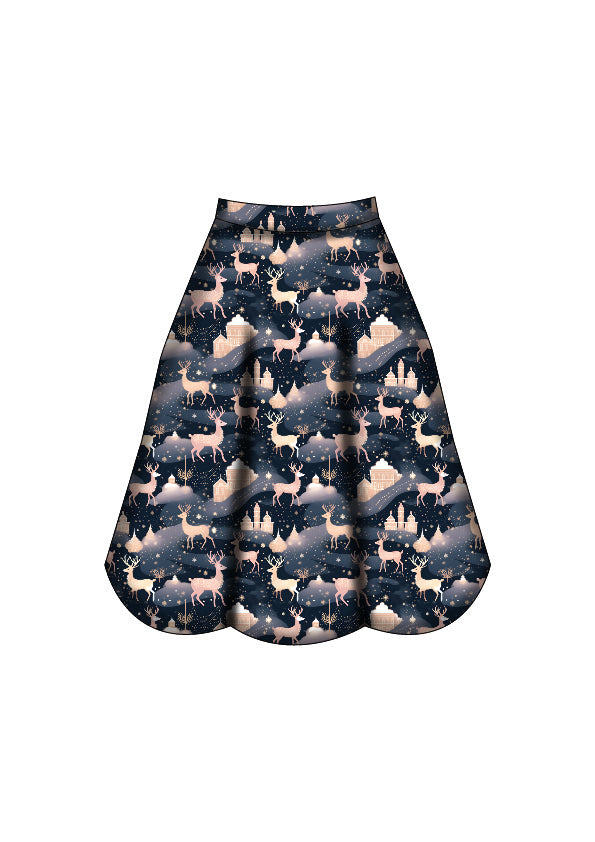 Eden Skirt - Christmas Reindeer - Preorder for dispatch 28th of October
