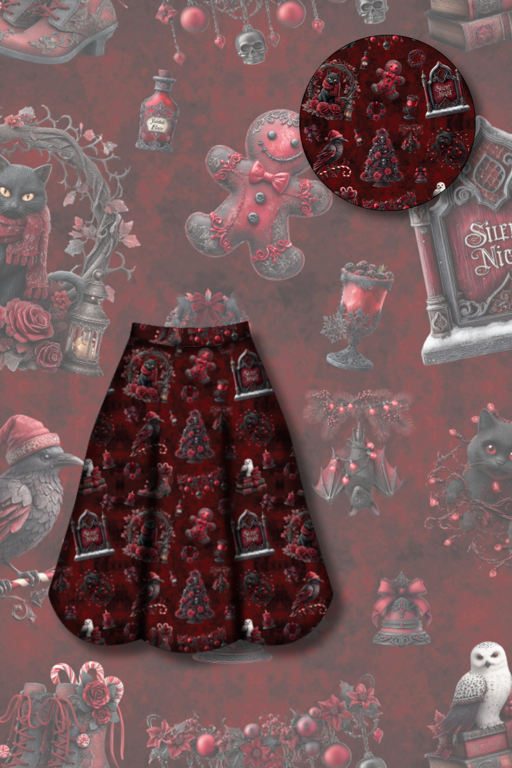 PREORDER  - Eden Skirt - Not So Silent Night - Estimated dispatch date 29th of October