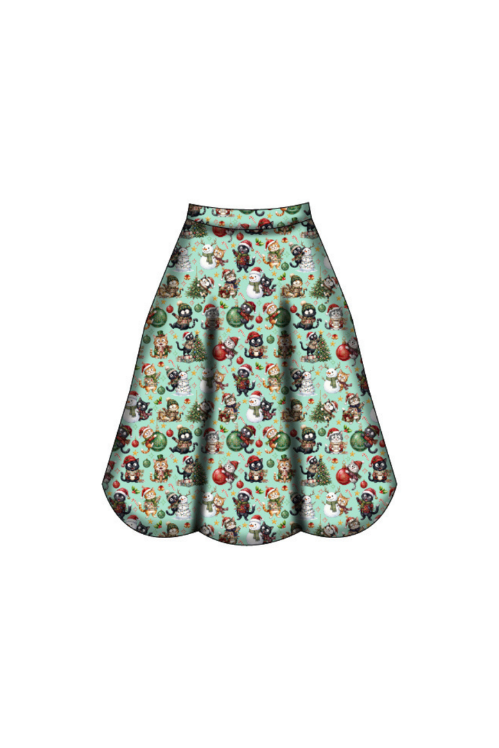 PREORDER  - Eden Skirt - Festive Felines - Estimated dispatch date 29th of October
