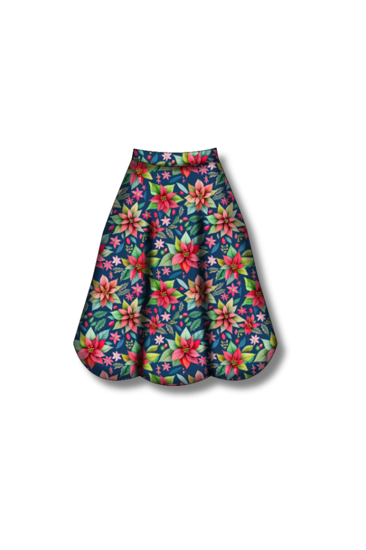 PREORDER  - Eden Skirt - Poinsettia Party - Estimated dispatch date 29th of October