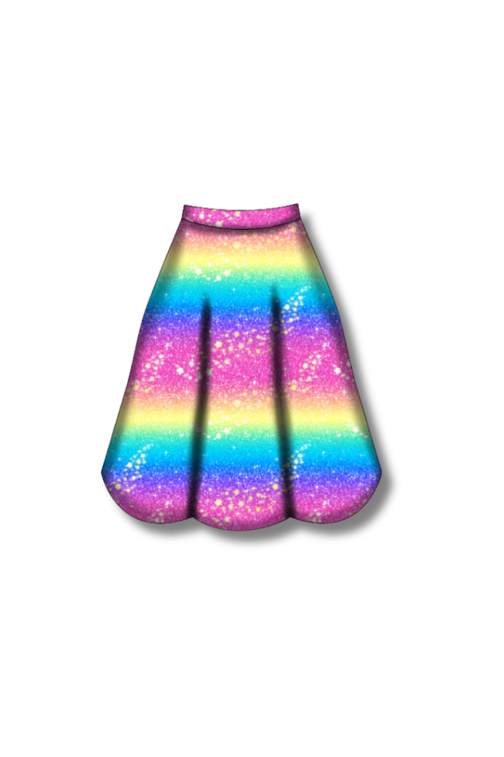 PREORDER  - Eden Skirt - Rainbow Christmas - Estimated dispatch date 29th of October