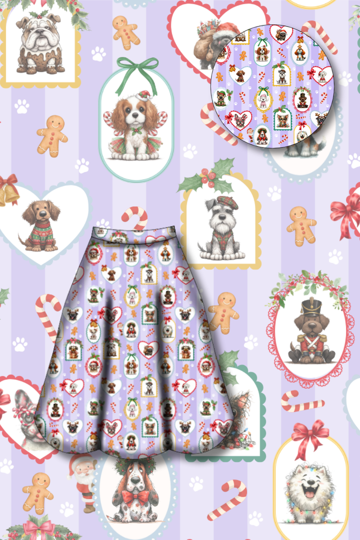 PREORDER  - Eden Skirt - Santa Pawtraits - Estimated dispatch date 29th of October