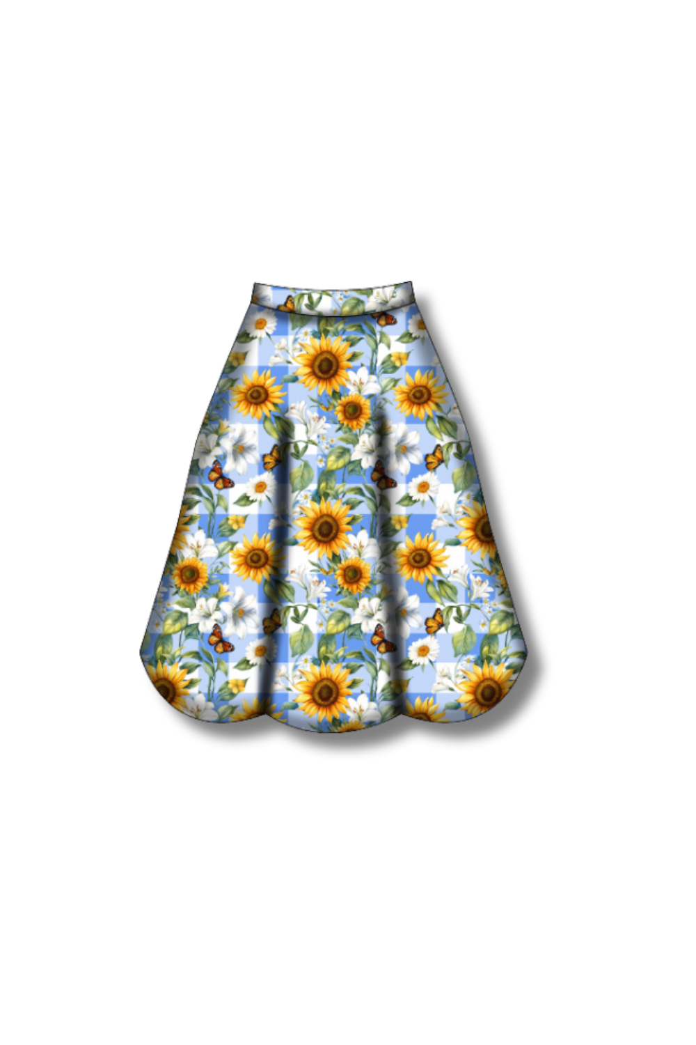 PREORDER  - Eden Skirt - Sunflower Blue Gingham - Estimated dispatch date 27th of October