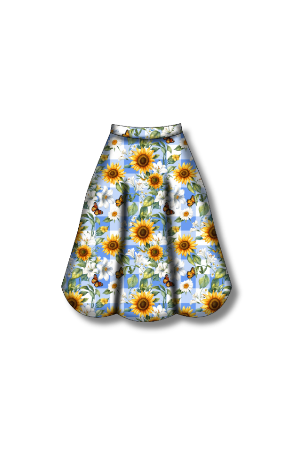 PREORDER  - Eden Skirt - Sunflower Blue Gingham - Estimated dispatch date 27th of October