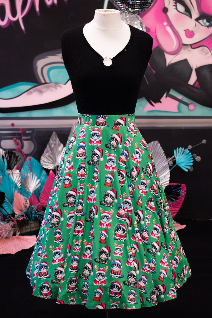 PREORDER - Eden Skirt - Grumpy Cats Christmas - Estimated dispatch 10th of December