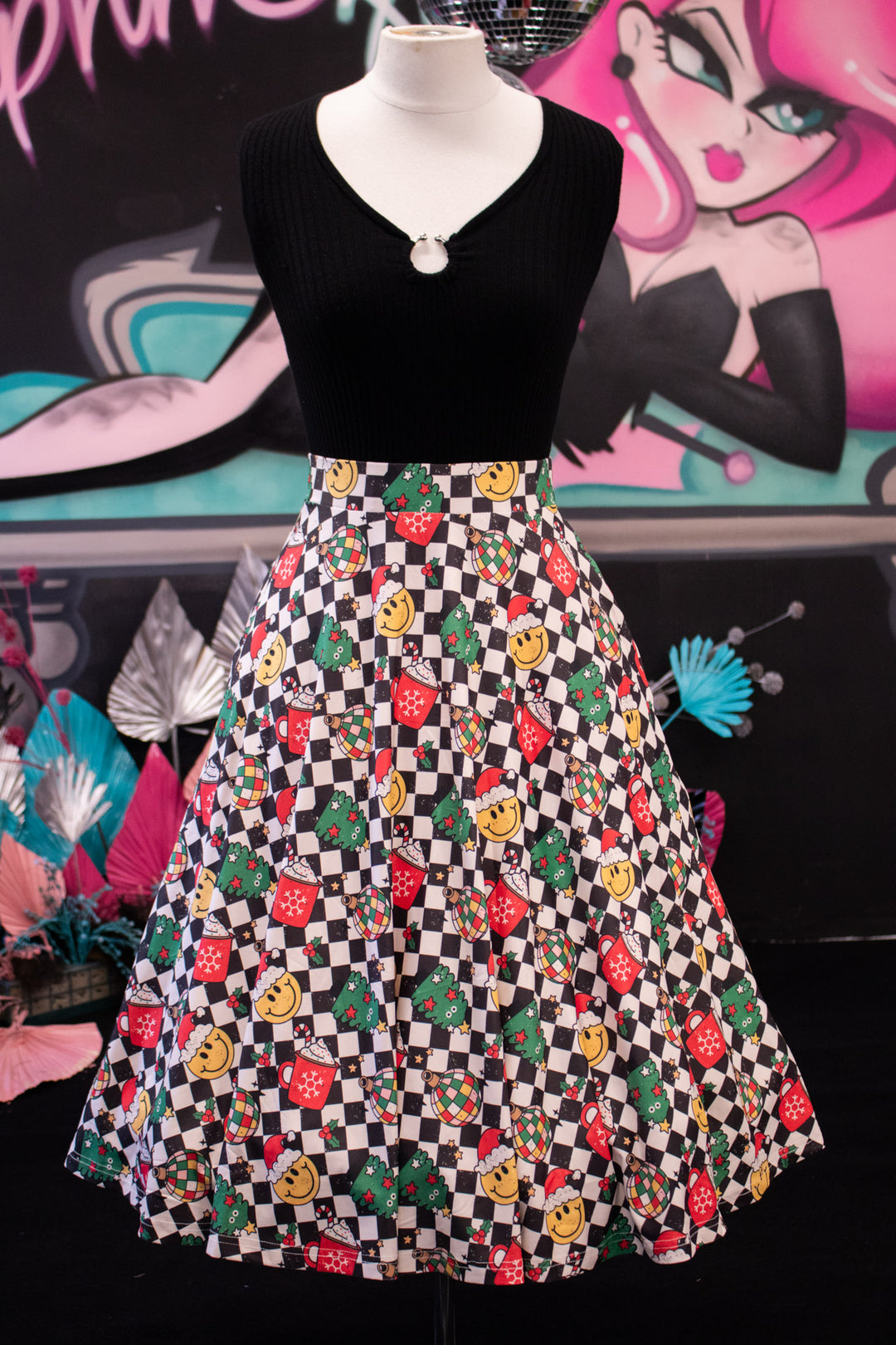 INSTOCK - Eden Skirt - Retro Christmas