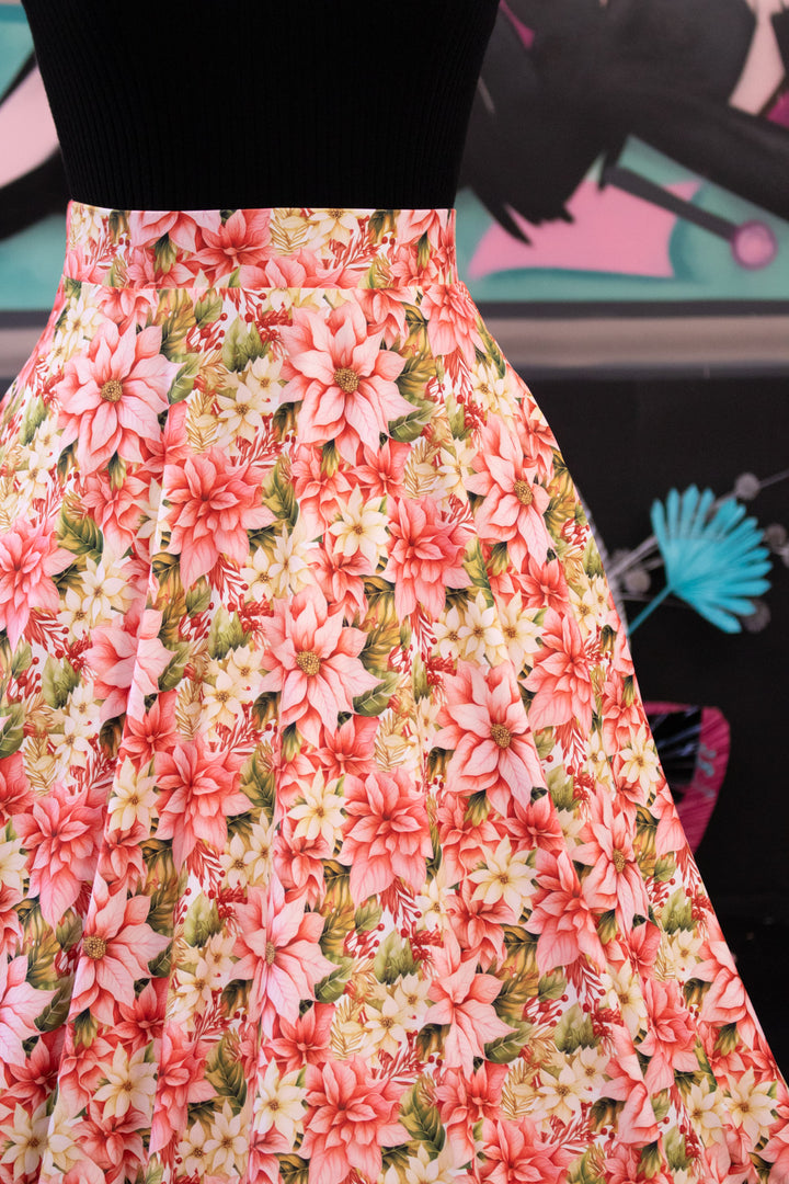 PREORDER - Eden Skirt - Pink Poinsettia - Estimate dispatch 10th of December