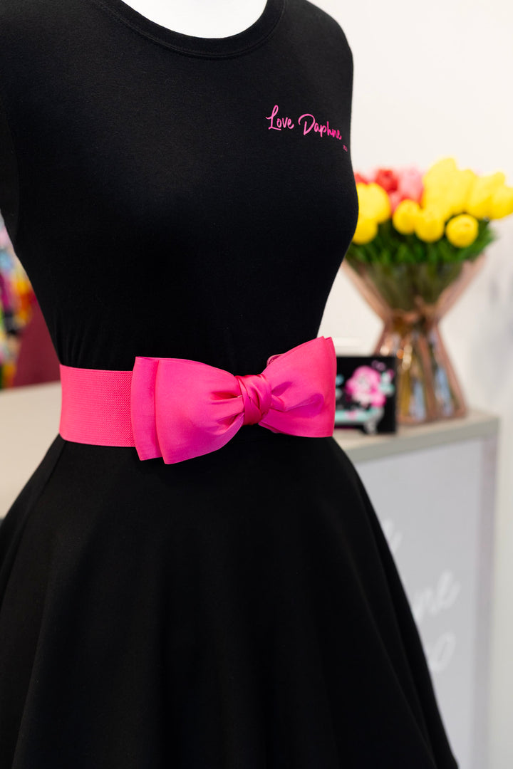 Elastic Ribbon Belt - Fuschia