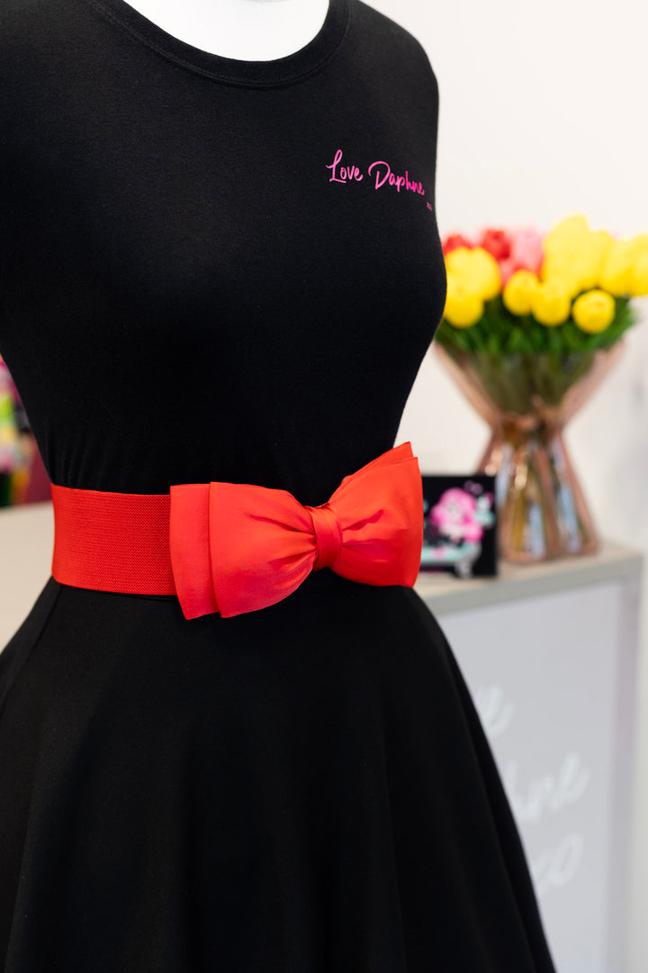Elastic Ribbon Belt - Red