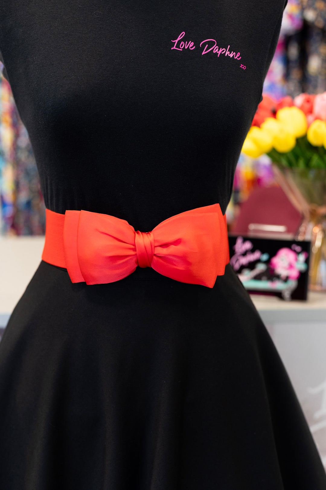 Elastic Ribbon Belt - Red