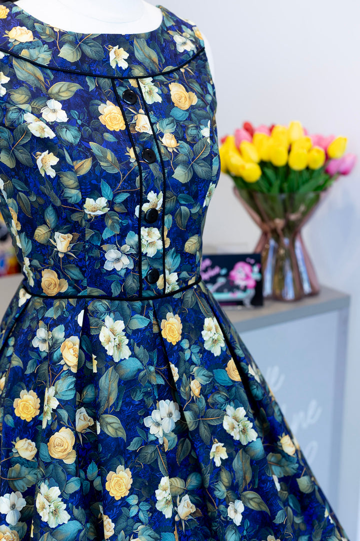 PREORDER - Elizabeth Dress in Rose Floral - Estimated dispatch 22nd of October