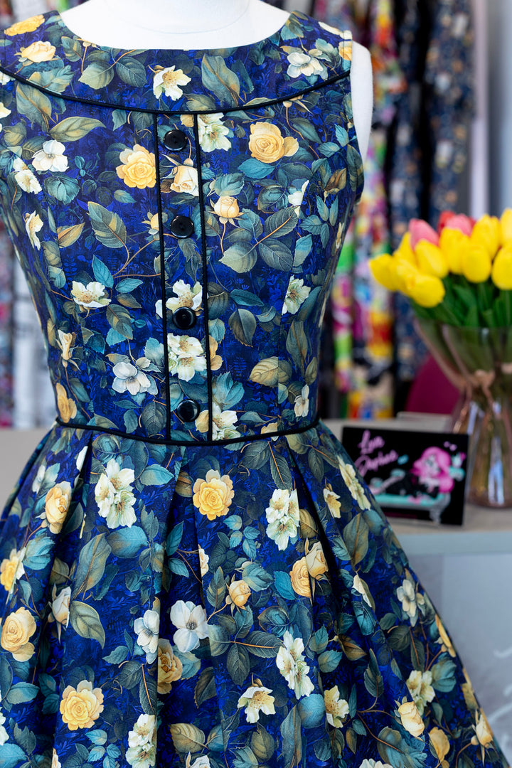 PREORDER - Elizabeth Dress in Rose Floral - Estimated dispatch 22nd of October