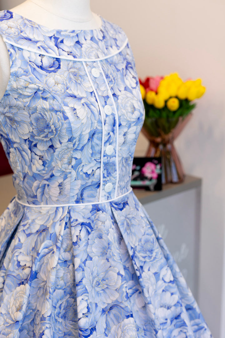 Elizabeth Dress in Sky Floral