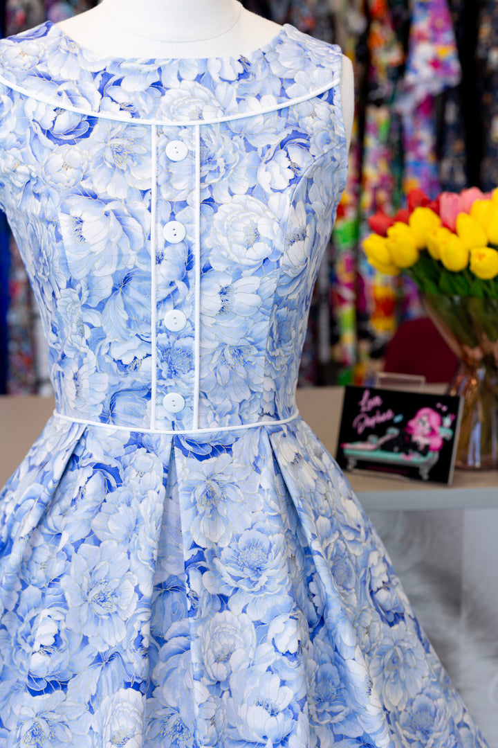 Elizabeth Dress in Sky Floral
