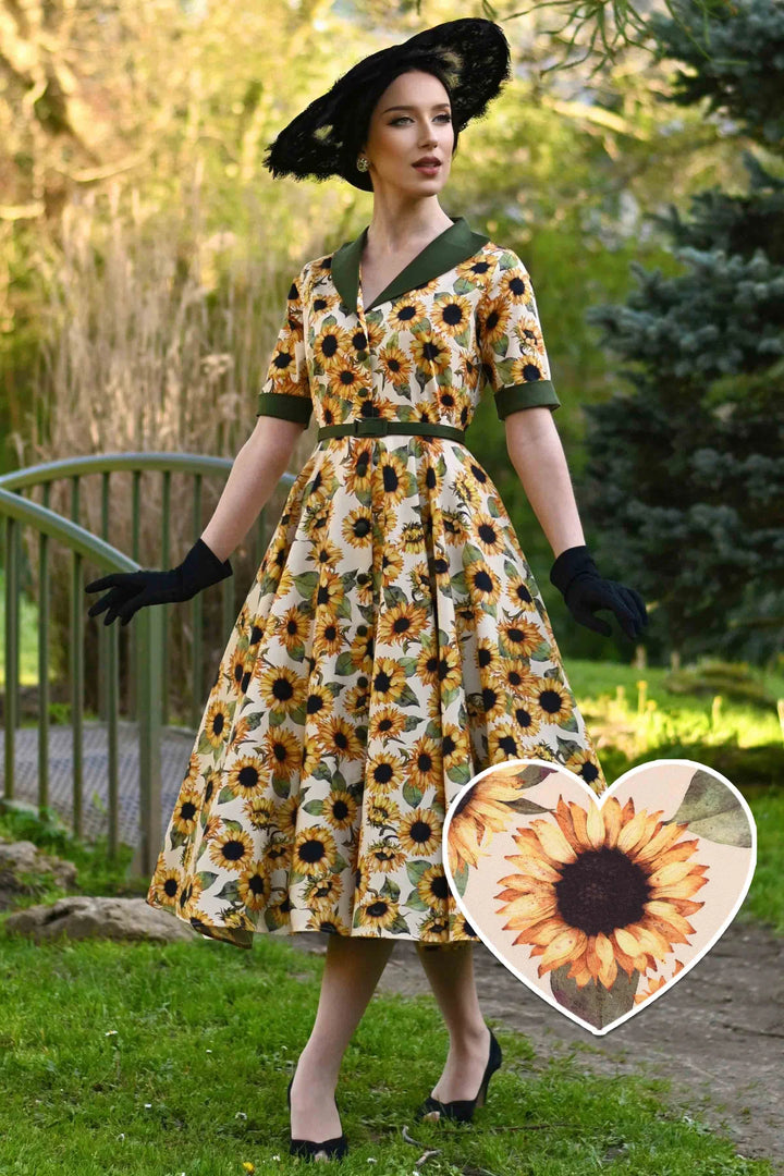 PREORDER - Mollie Sunflower Shirt Dress - Expected dispatch 1st of September
