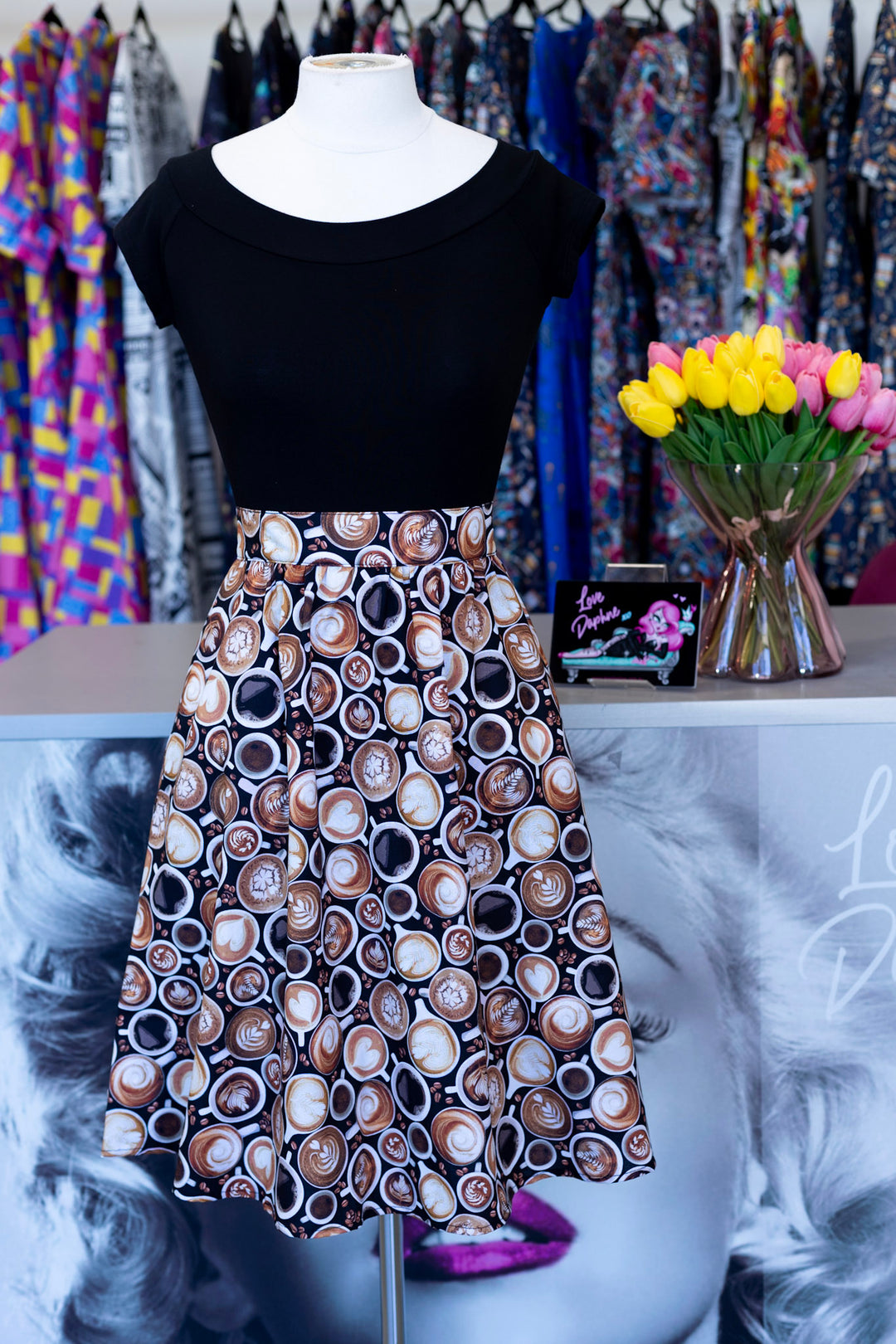 PREORDER - Espresso Yourself A-Line Skirt - Expected dispatch date of 22nd of October