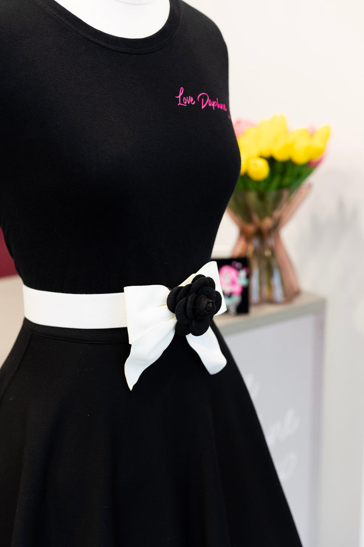 Flower Ribbon Elastic Belt - Ivory