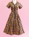 Peggy Swing Dress in Forest Fiction