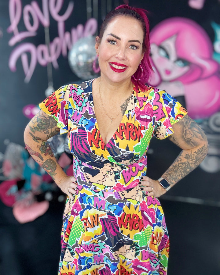 Mimi Swing Dress in Comic Print