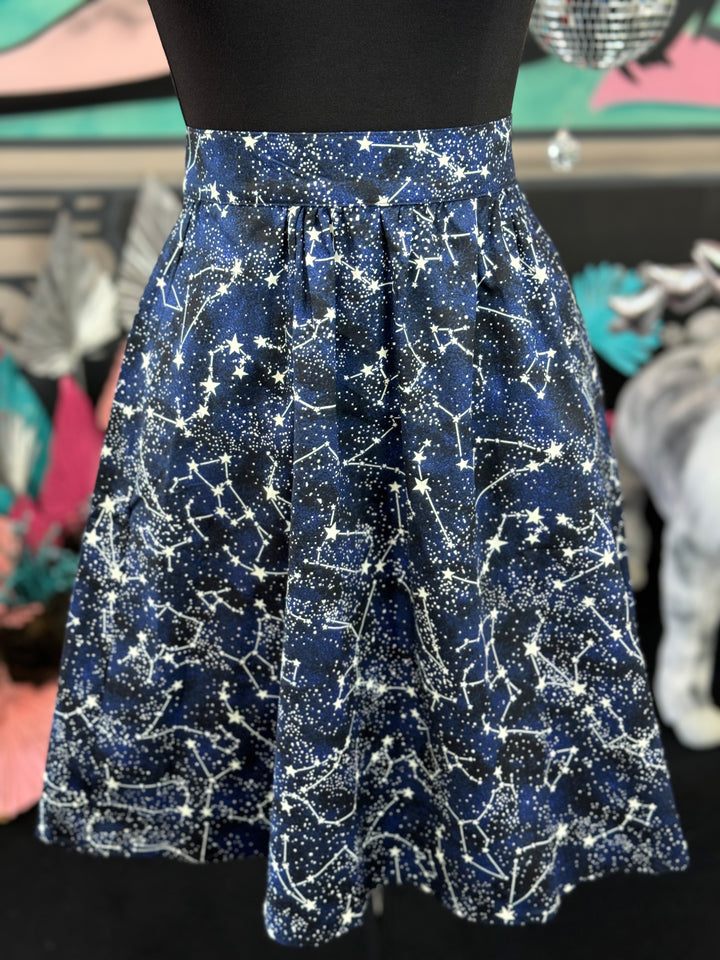 Glow in the Dark Constellations A-Line Skirt - Preorder for dispatch 5th September