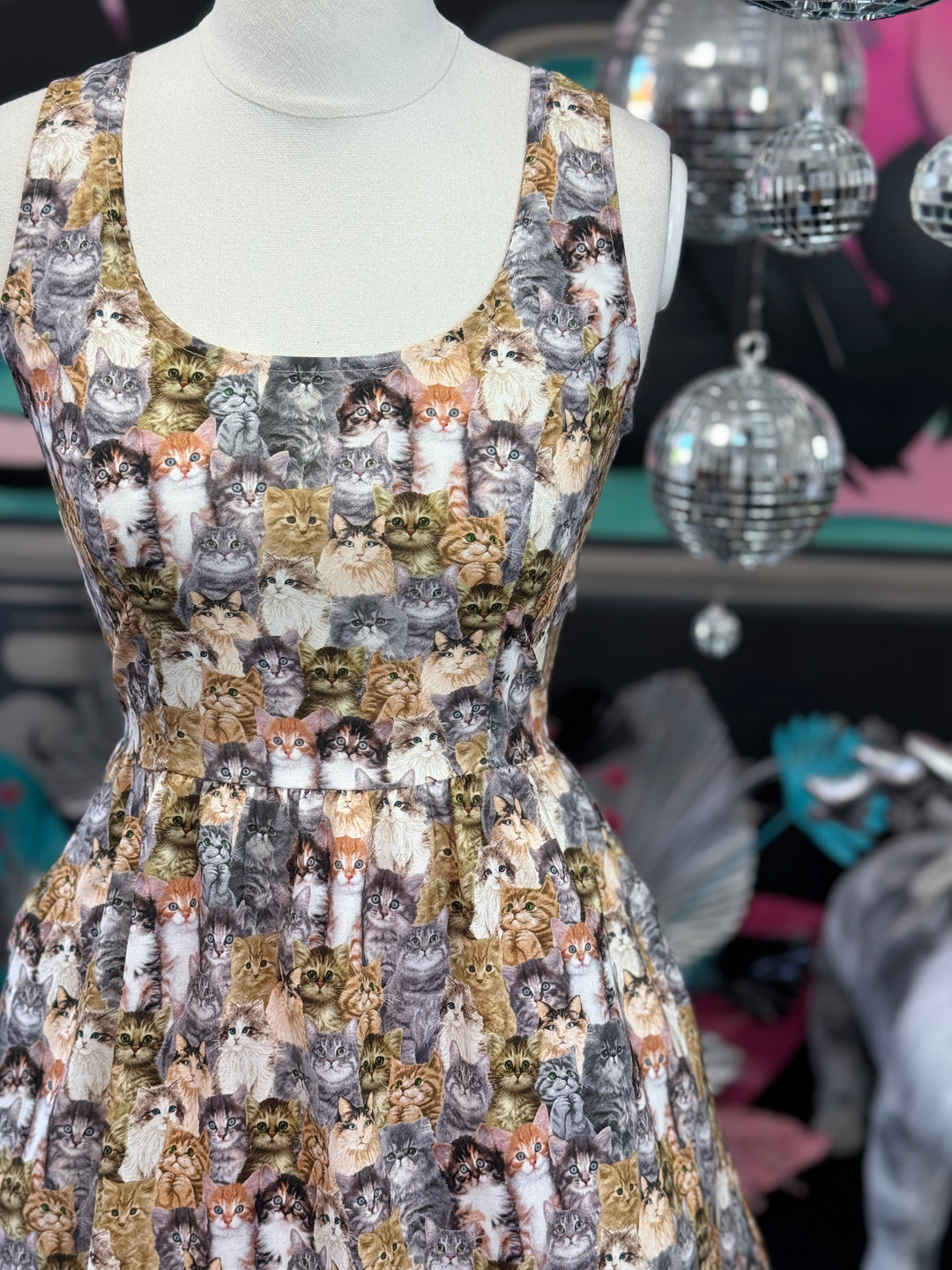 PREORDER - Realistic Cats Fit & Flare Dress - Expected dispatch date 3rd of Septemer