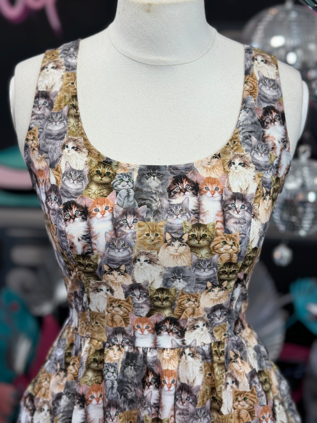 PREORDER - Realistic Cats Fit & Flare Dress - Expected dispatch date 3rd of Septemer