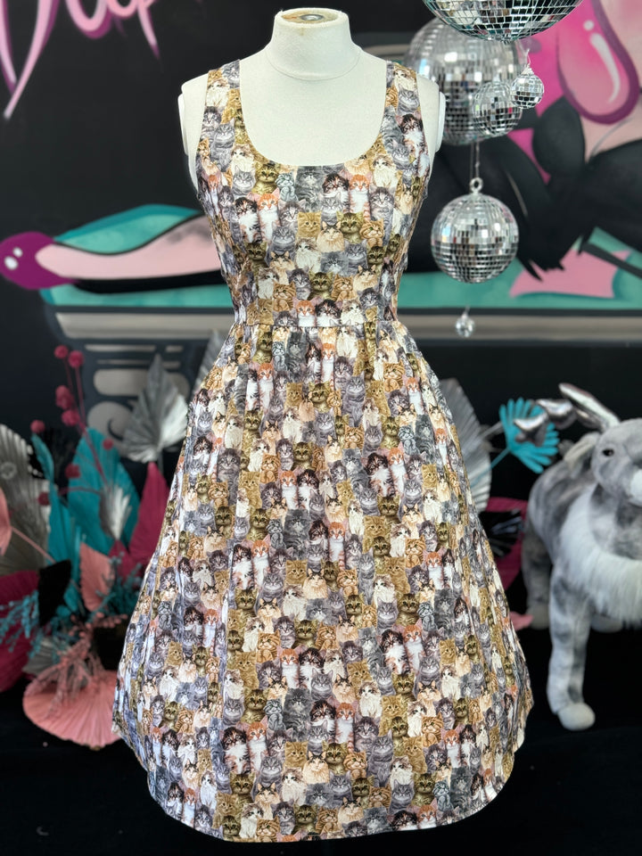 PREORDER - Realistic Cats Fit & Flare Dress - Expected dispatch date 3rd of Septemer