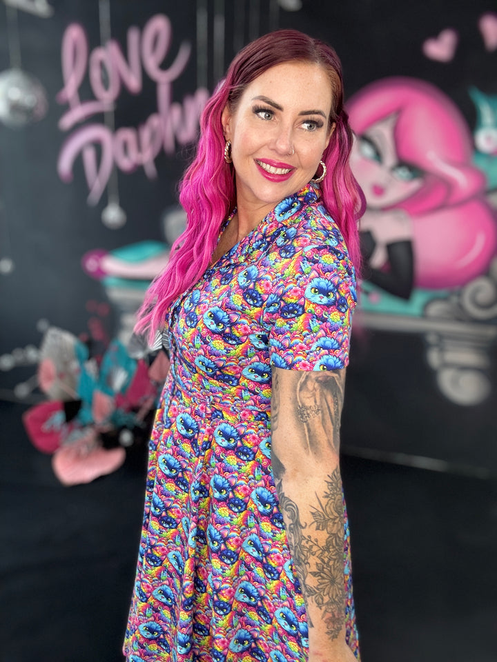 Peggy Swing Dress in Psychedelic Fur