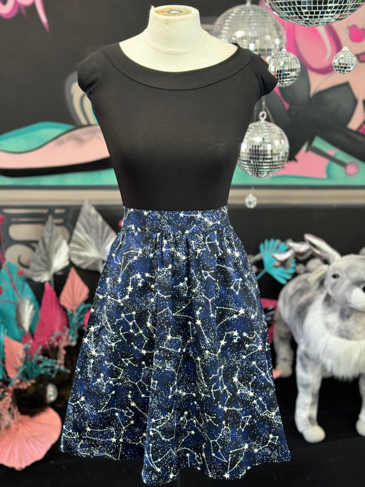 Glow in the Dark Constellations A-Line Skirt - Preorder for dispatch 5th September