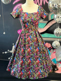 Pixie Sweetheart Dress in Pretty Peacock Print