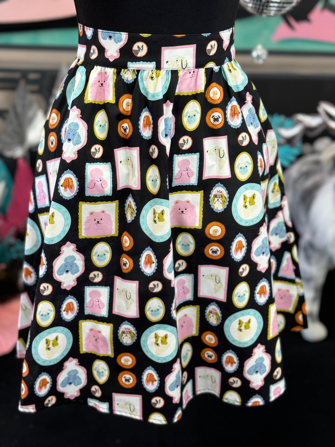 Framed Dogs A-Line Skirt