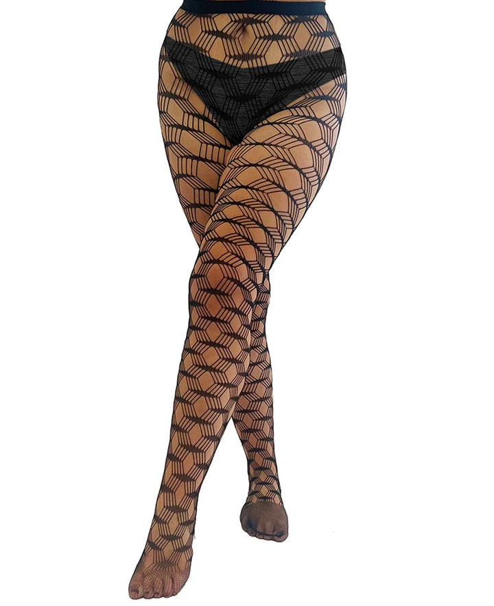 Geo Pattern Net Tights
