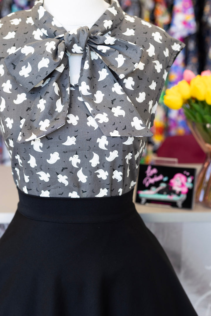 PREORDER - Glow in the Dark Ghost Bow Top - Expected dispatch date 11th of August