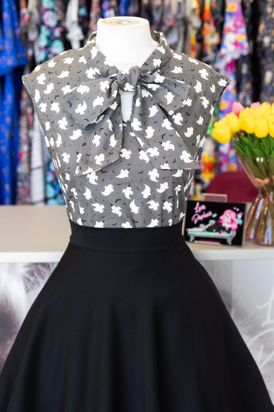 PREORDER - Glow in the Dark Ghost Bow Top - Expected dispatch date 11th of August