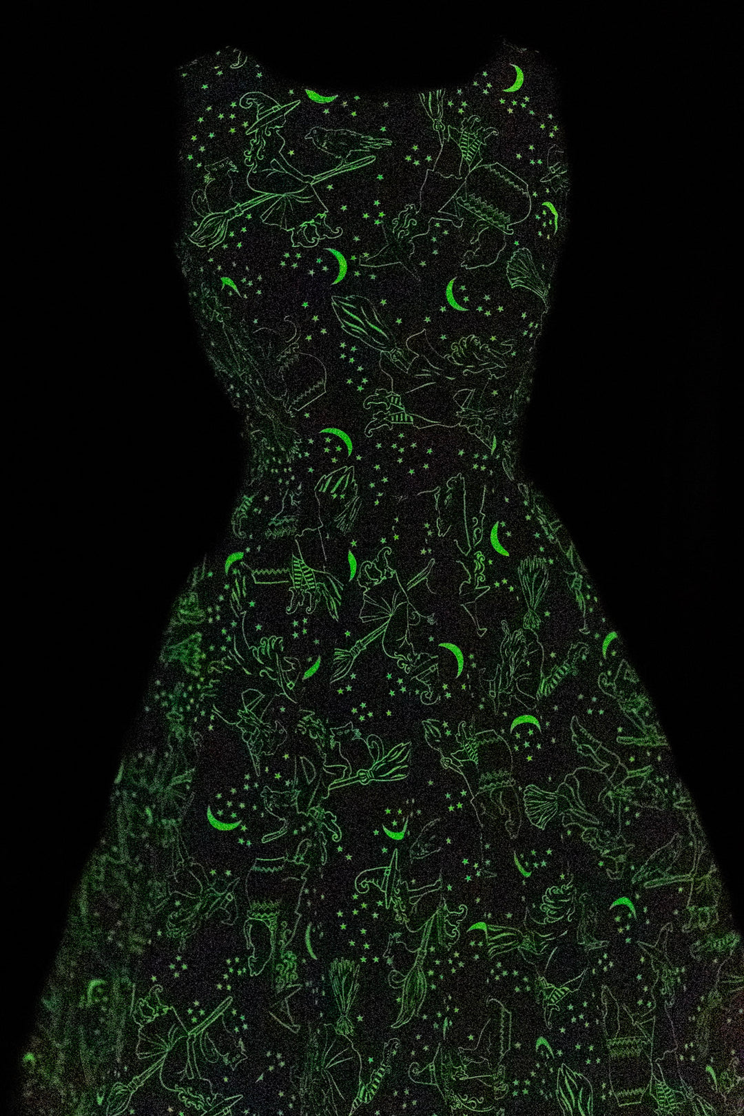 Glow in Dark Purple Witches Midi Dress