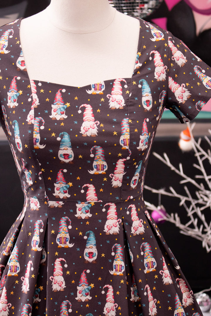 INSTOCK - Pixie Sweetheart Dress - Christmas Gnomes