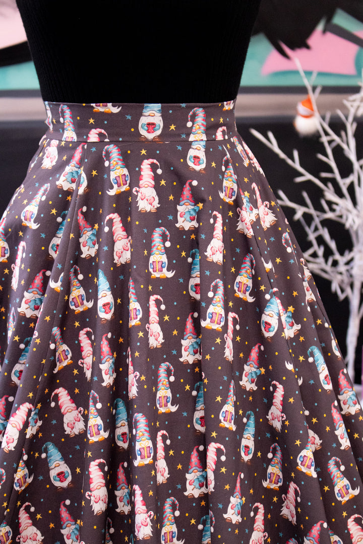 INSTOCK - Iris Swing Skirt - Christmas Gnomes