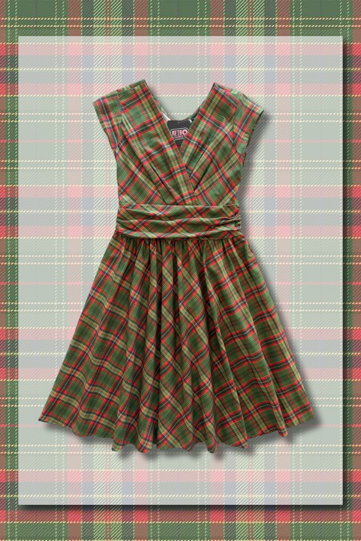 PREORDER - Green Plaid Greta Dress - Expected dispatch date 29th of October