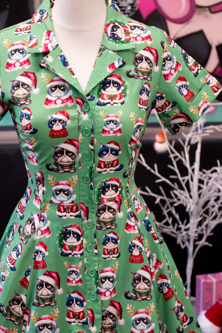 INSTOCK - Peggy Swing Dress - Grumpy Cats Christmas