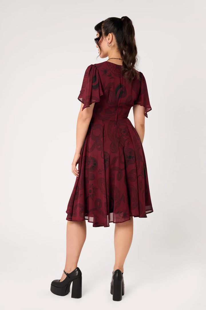 PREORDER - Venom Burgundy Midi Dress - Expected dispatch date 14th of August