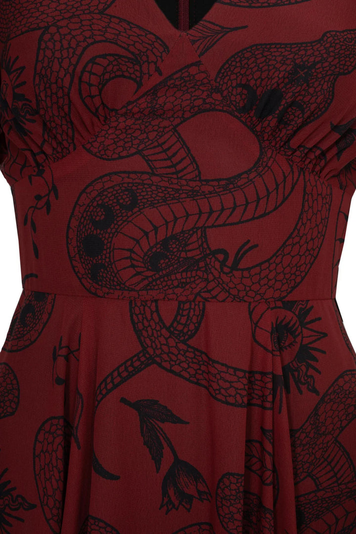 PREORDER - Venom Burgundy Midi Dress - Expected dispatch date 14th of August