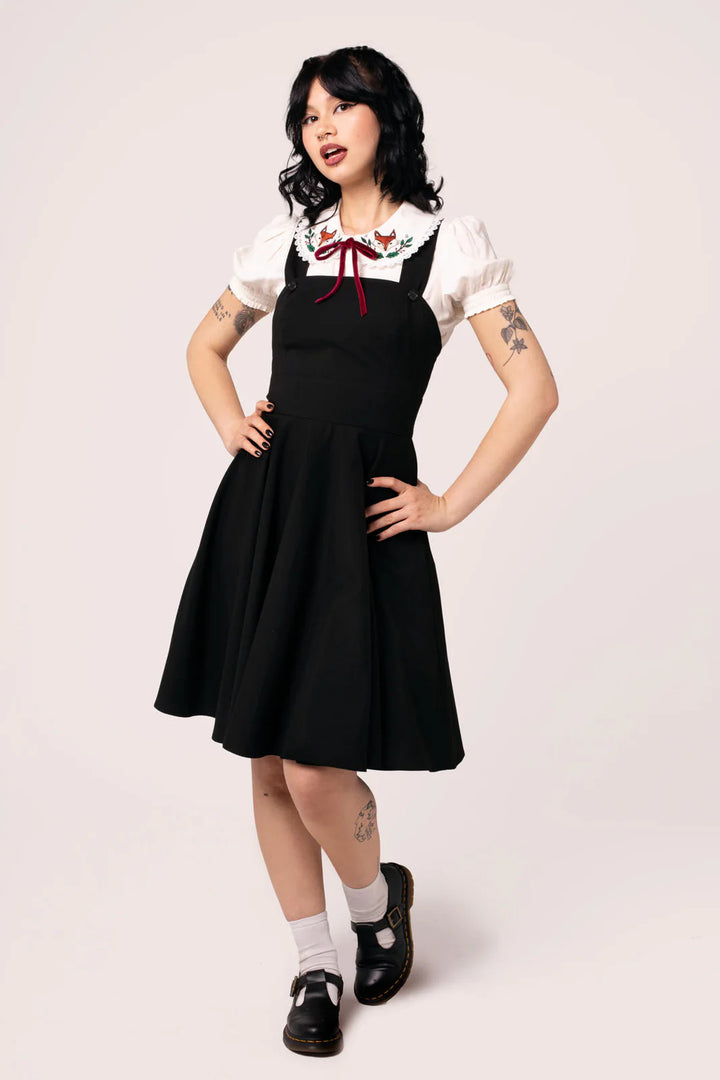 Patti Pinafore Dress in Black - Preorder for dispatch 3rd of September