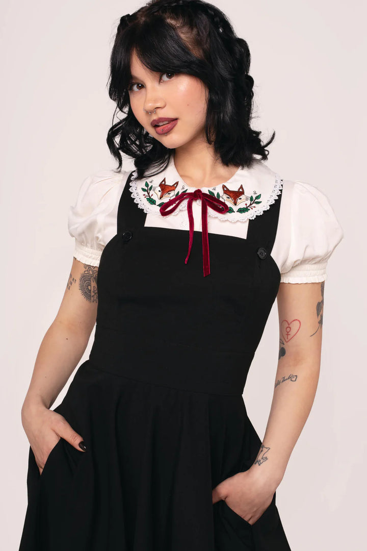 Patti Pinafore Dress in Black - Preorder for dispatch 3rd of September